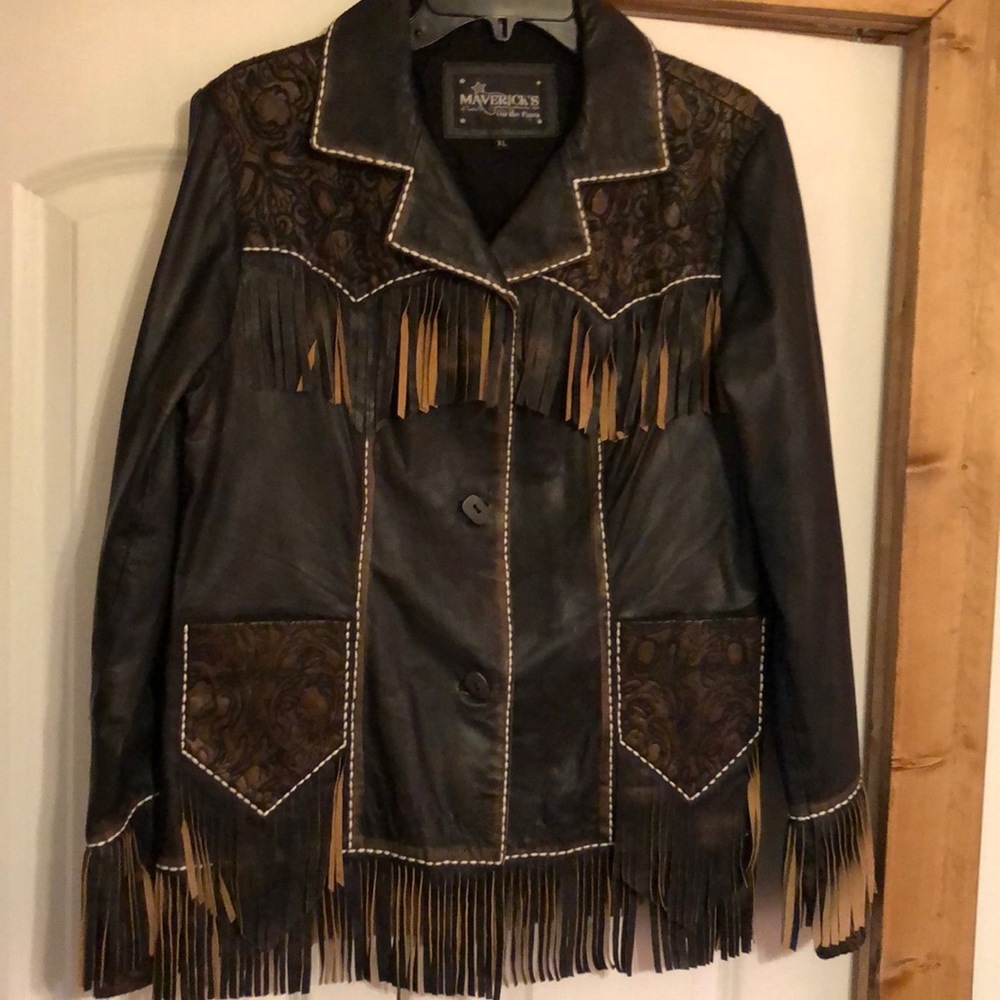 Leather Fringe Western Jacket